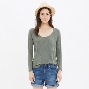 Madewell Anthem Long-sleeve Scoop Tee - MOSS GREEN